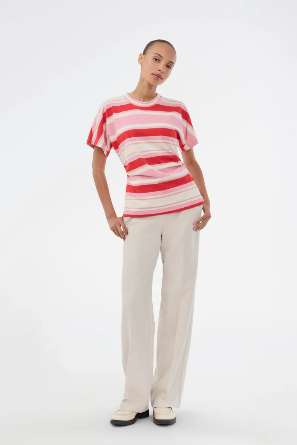 Urbanmd Stripe T-shirt - Hibiscus Peach