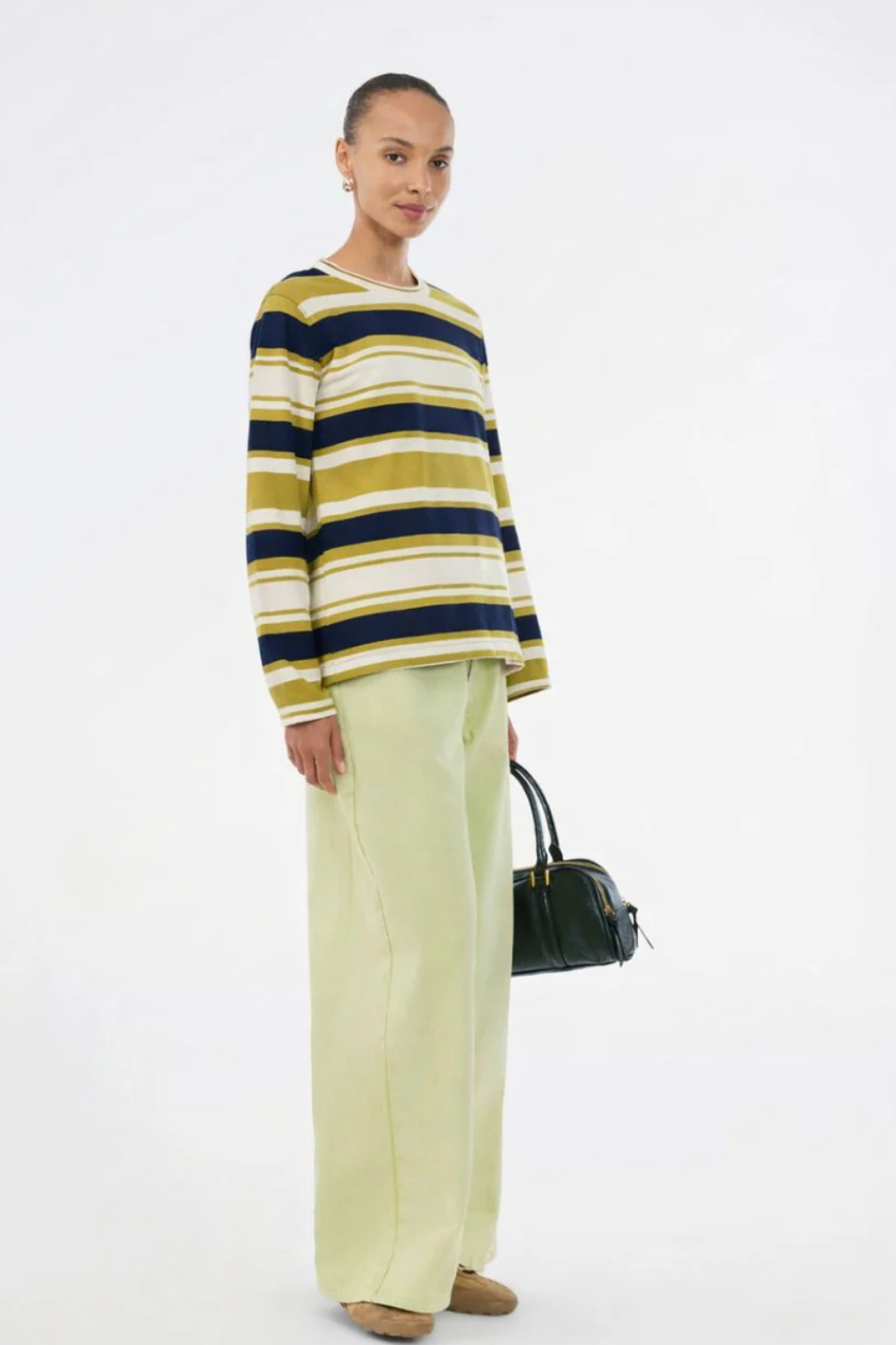 Urbanmd Stripe LS T-shirt - Tarragon Navy