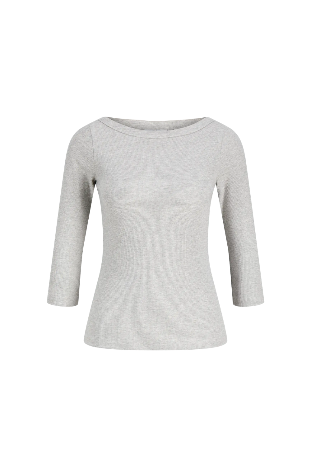 Jxfifi 3/4 Boatneck Top - Light Grey Melange