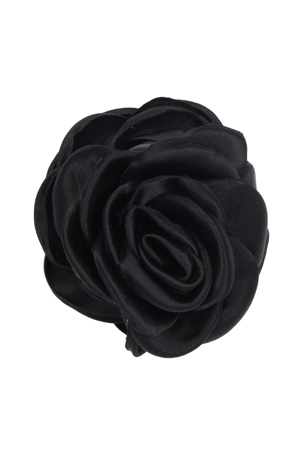 Small Satin Rose Claw - Black