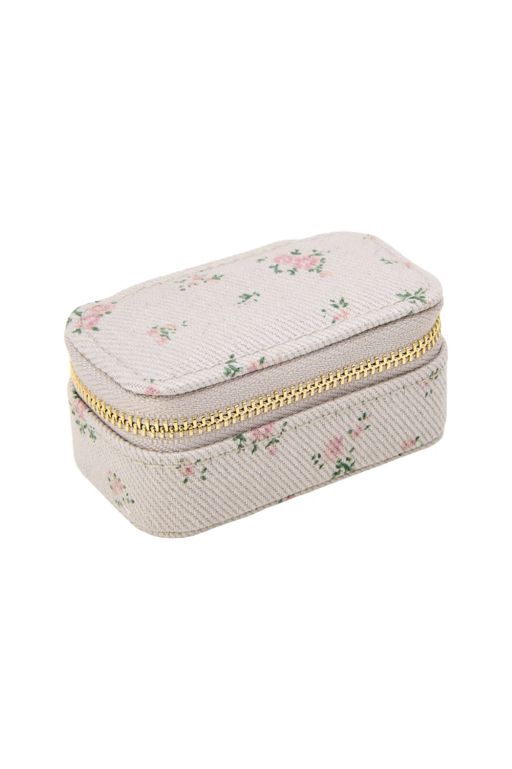 Small Trinket Jewelry Box - Taupe Flower