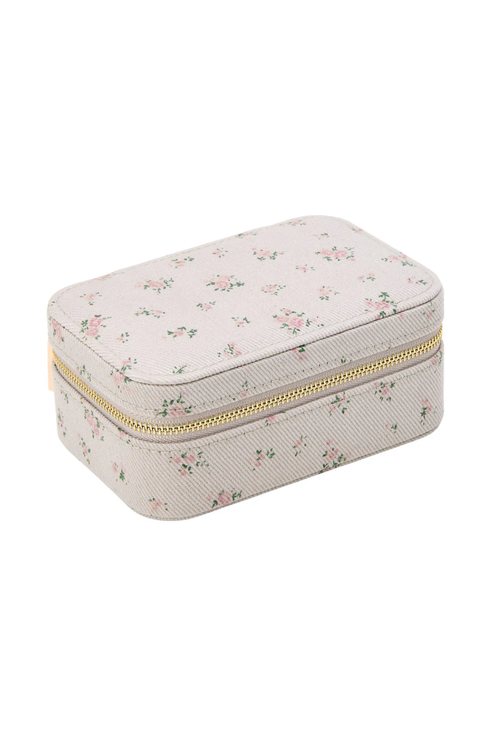 Large Trinket Jewelry Box - Taupe Flower