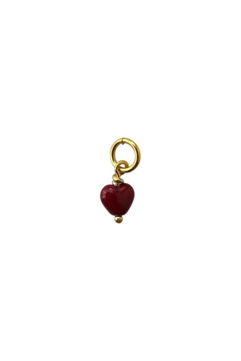 French Mini Heart Pendant - Wine