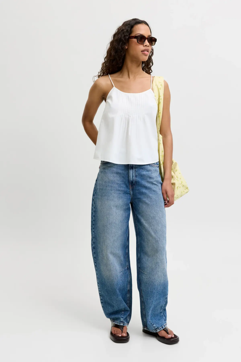 JXCaro Pleated Top - Blanc de Blanc