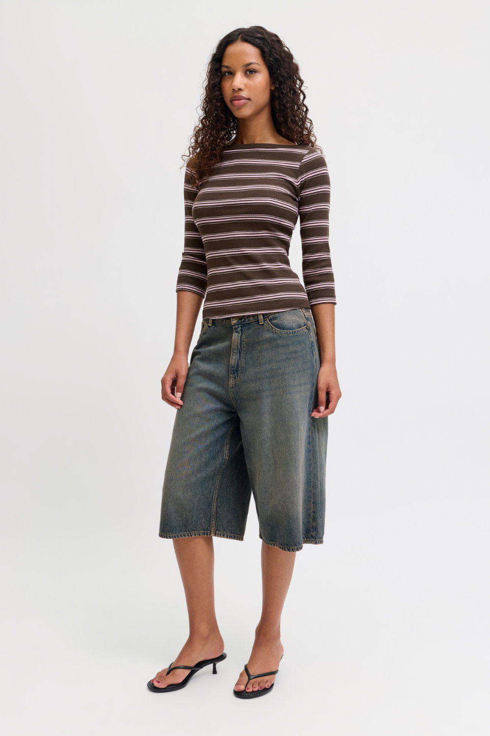 Jxfifi 3/4 Boatneck Top - Demitasse Pink Nectar