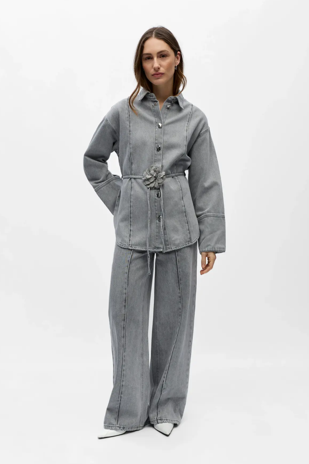 Objgail L/S Lo Denim Shirt