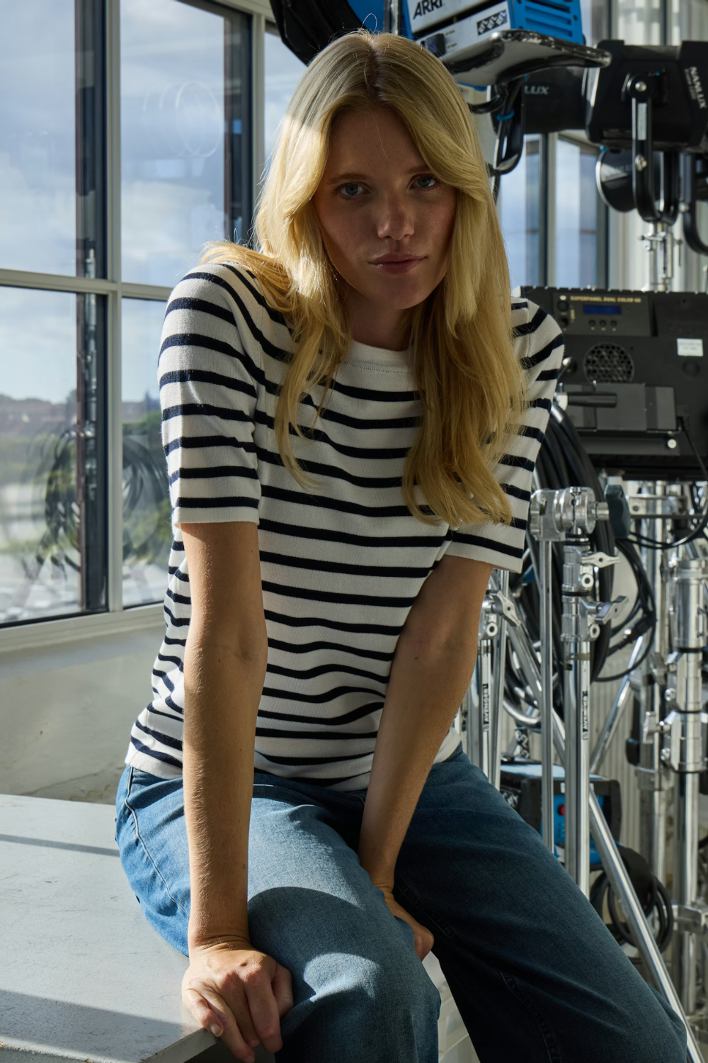 Ihluls O-Neck - WHITE TOTAL EC STRIPE