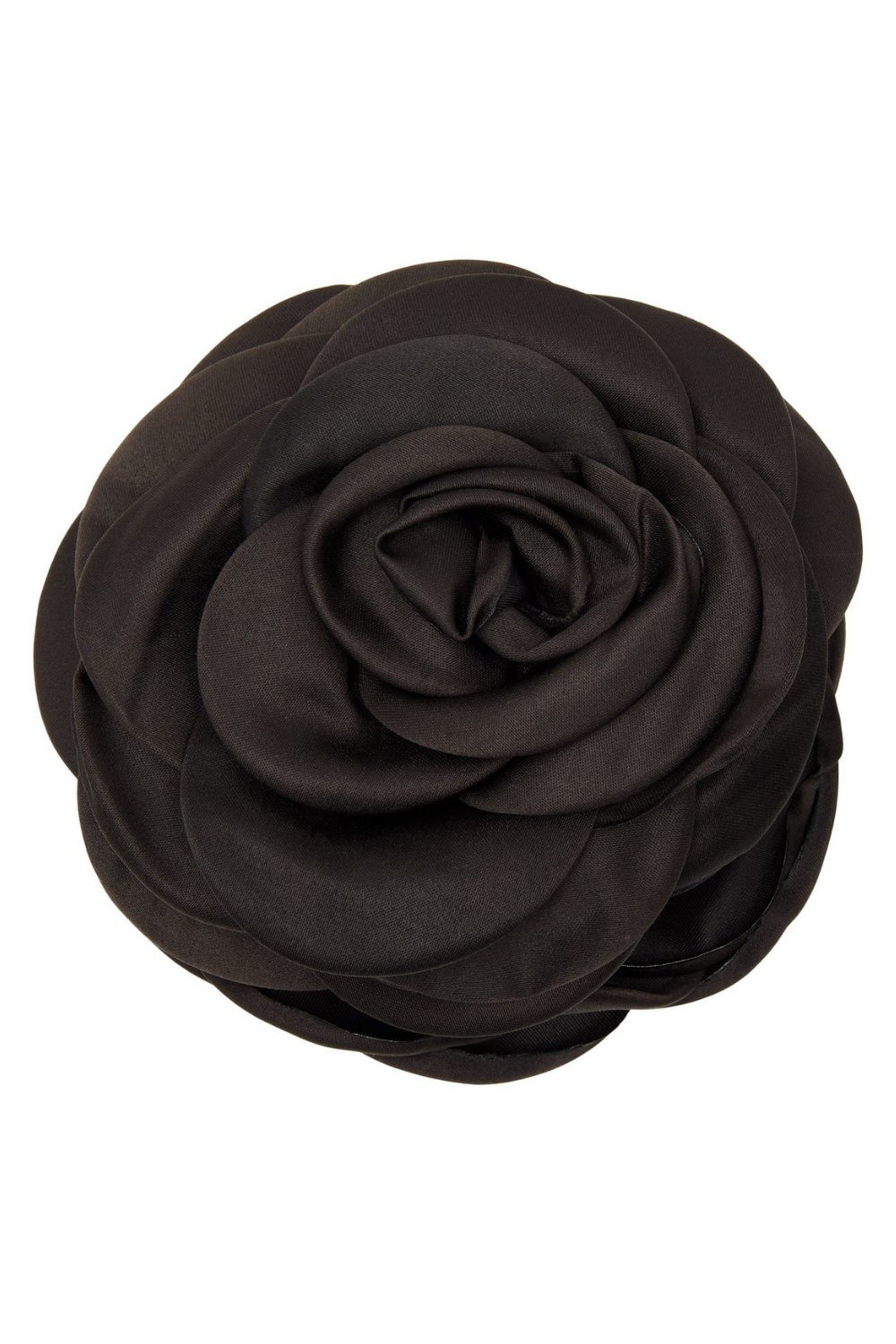 Giant Satin Rose Klemme - Black