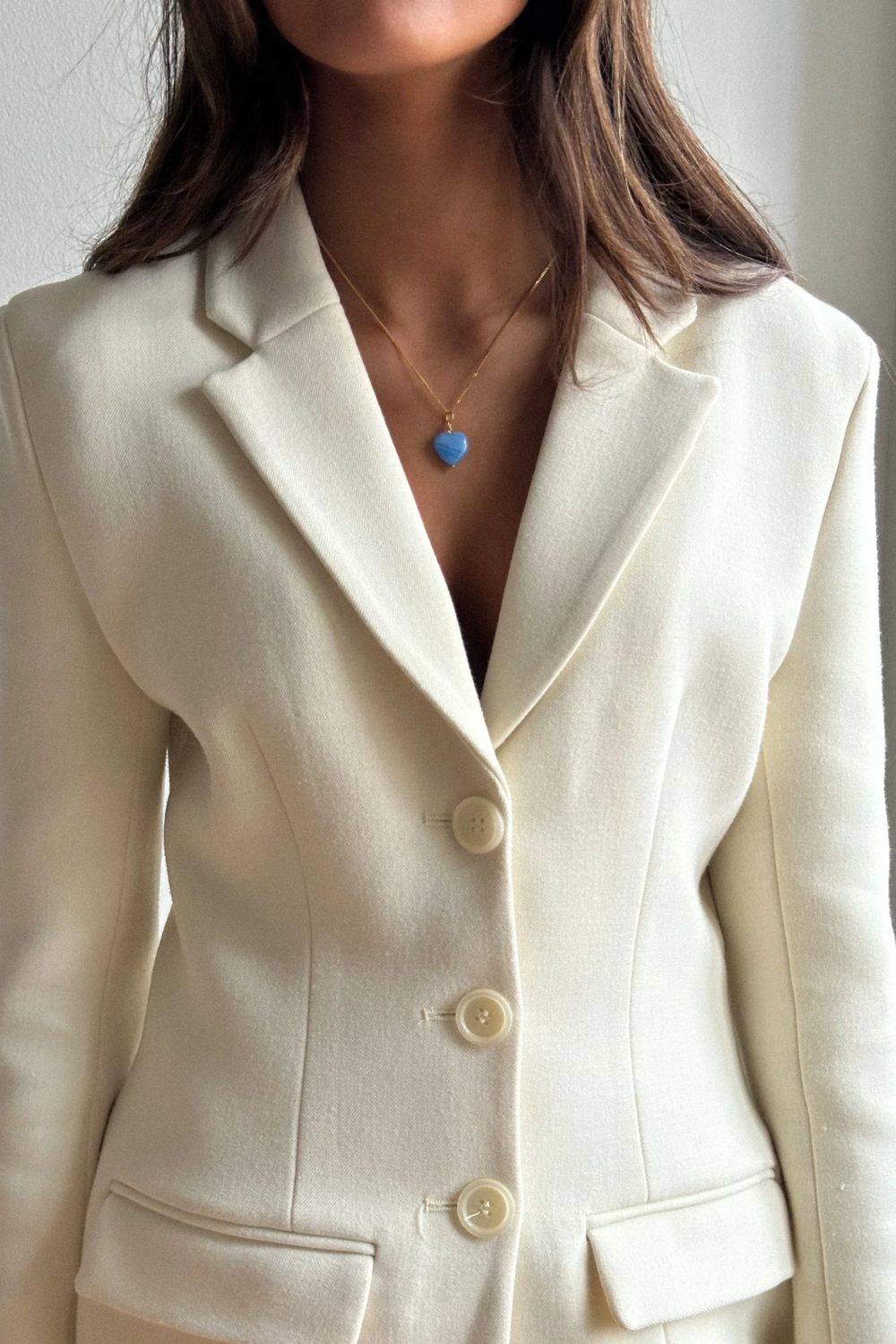 French Grande Heart Vedhæng - Blue