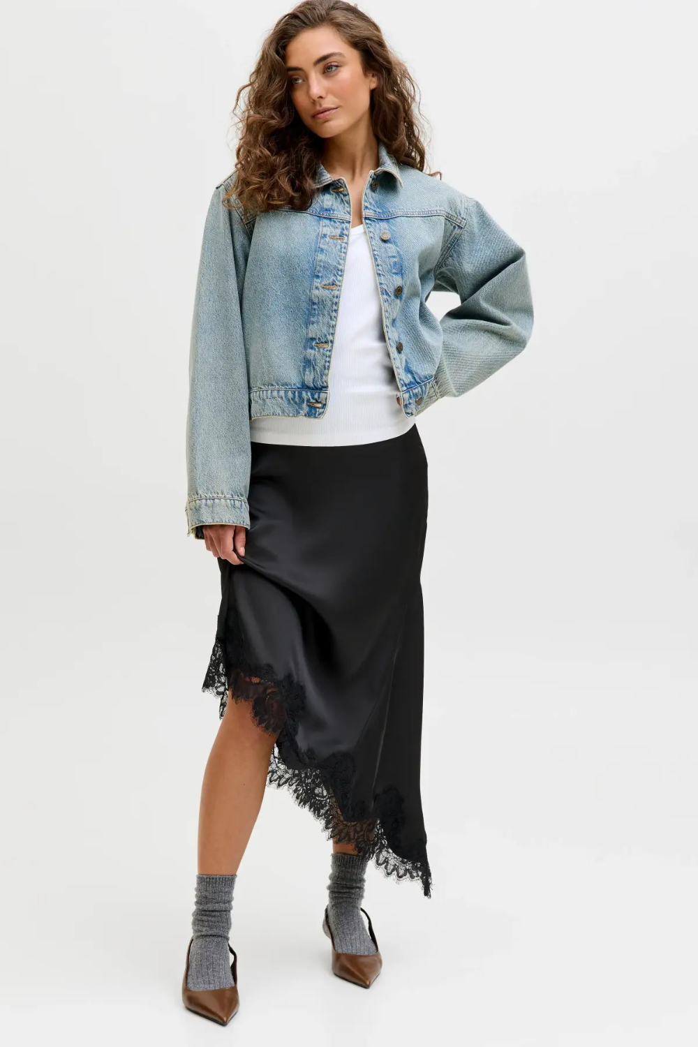JXVima Satin Asymmetric Skirt