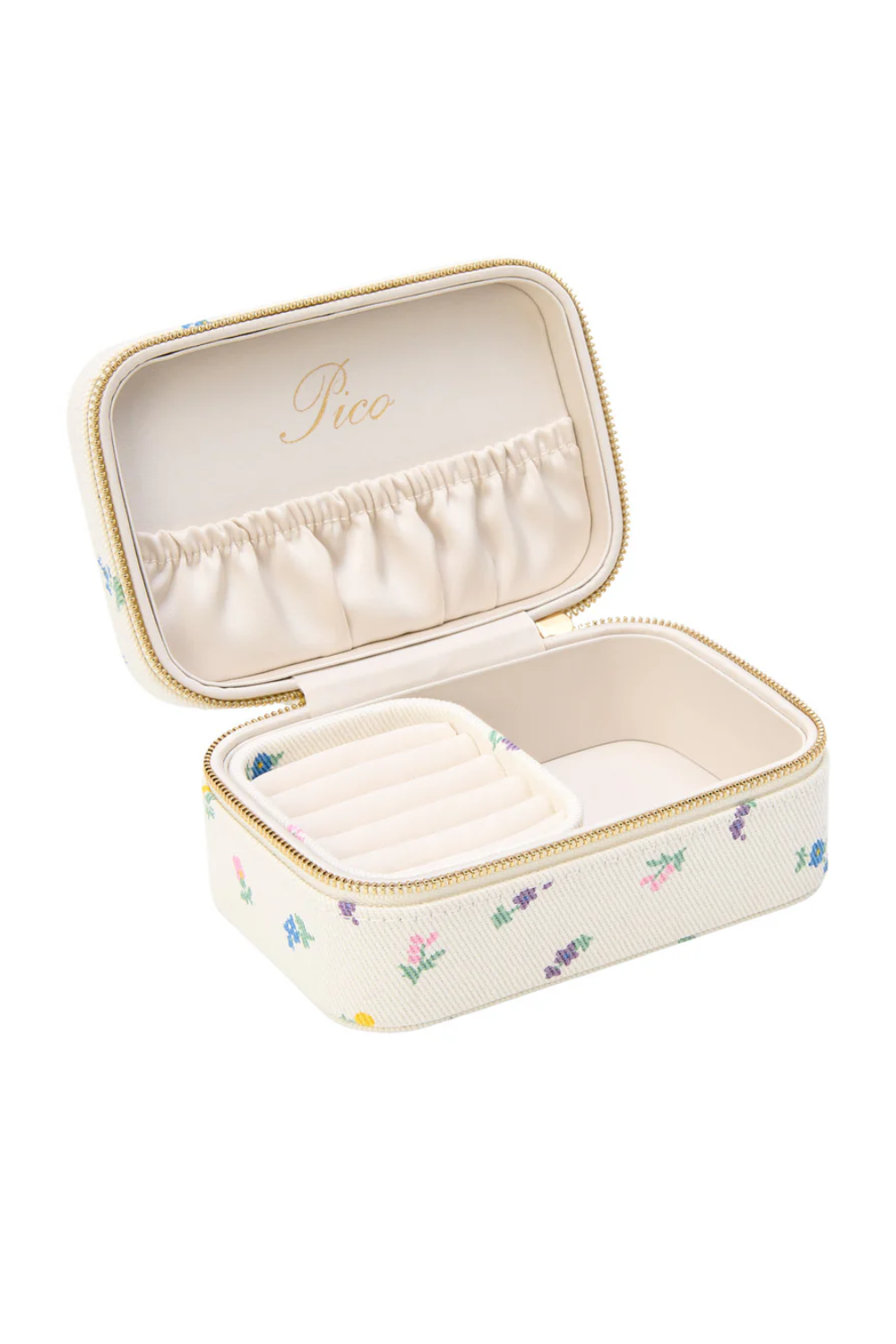 Large Trinket Jewelry Box - Ivory Flower