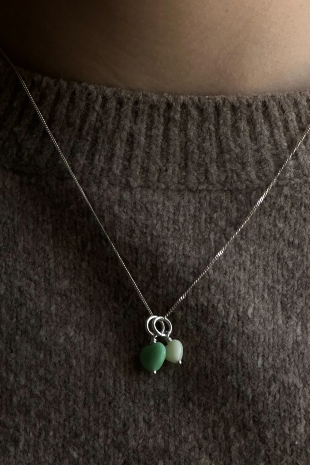 French Mini Heart Pendant - Wine