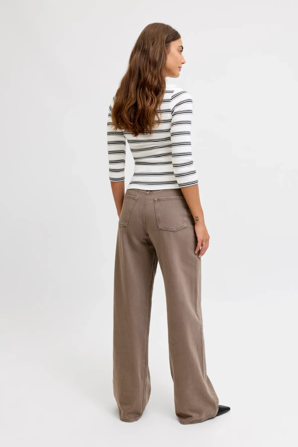 Jxfifi 3/4 Boatneck Top - Black Vanilla Ice