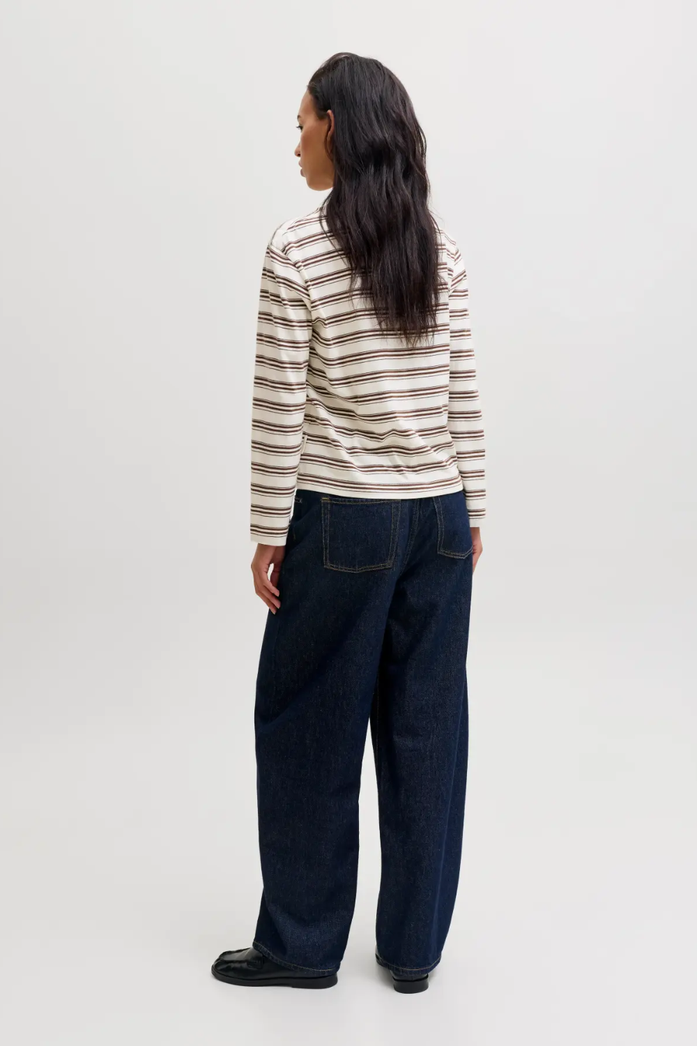 Jxsophia Boxy Stripe Tee - Carafe Vanilla Ice
